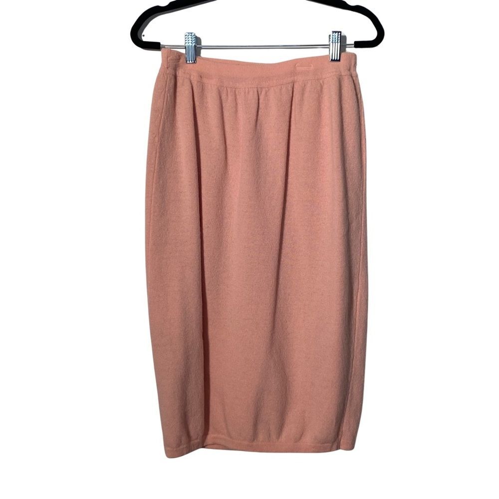 Vintage Benetton Pink Wool Pencil Skirt Lined Minimalist Size 48 S